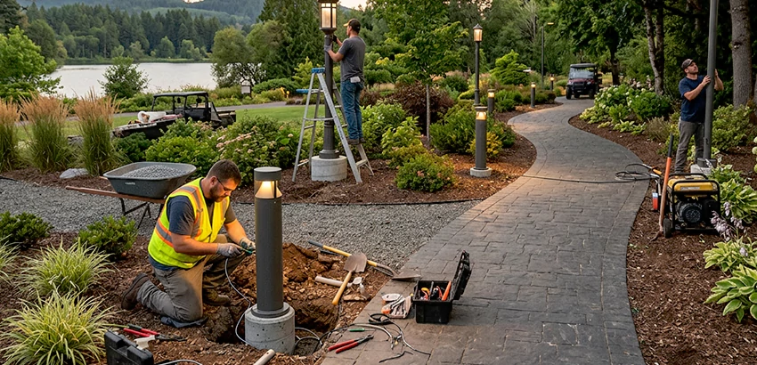 Landscape Post, Pole, and Bollard Lighting Installation in Columbus